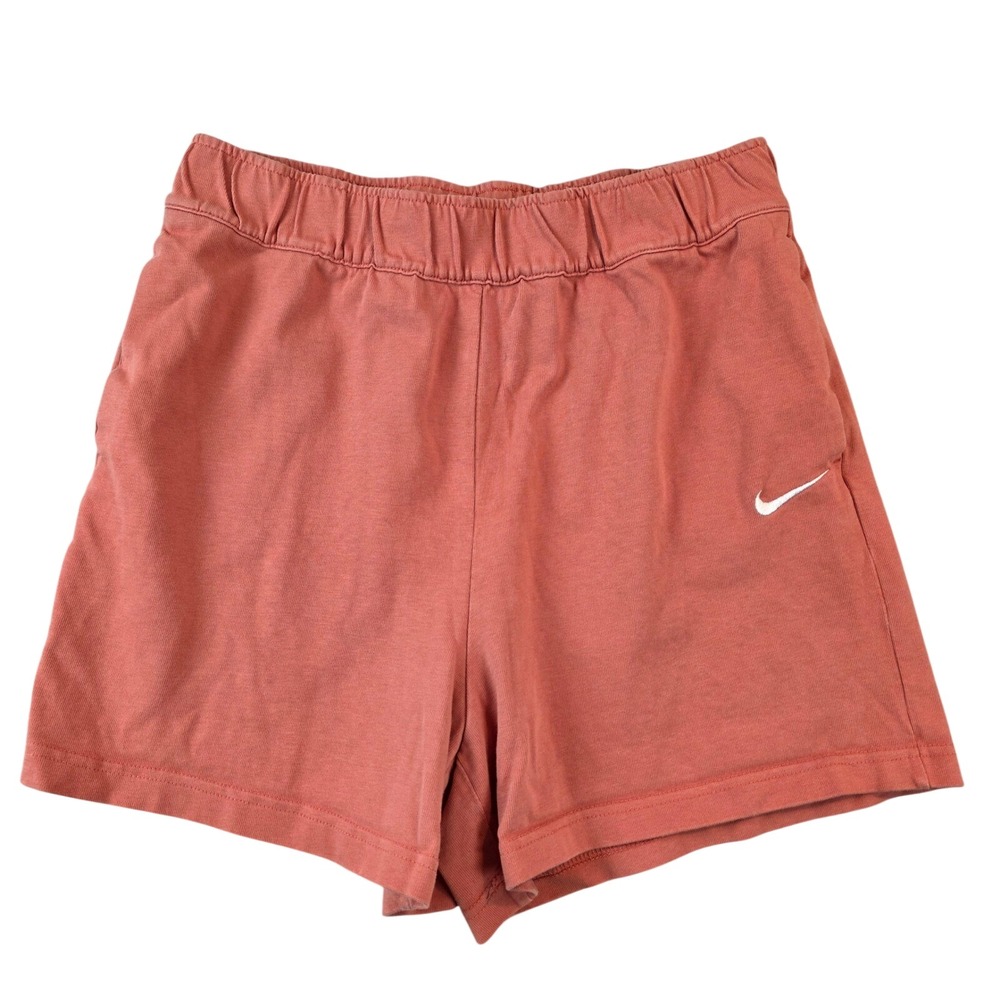 Nike Sportswear Essential High Rise Cotton Jersey Shorts Madder Root Sporty sz M